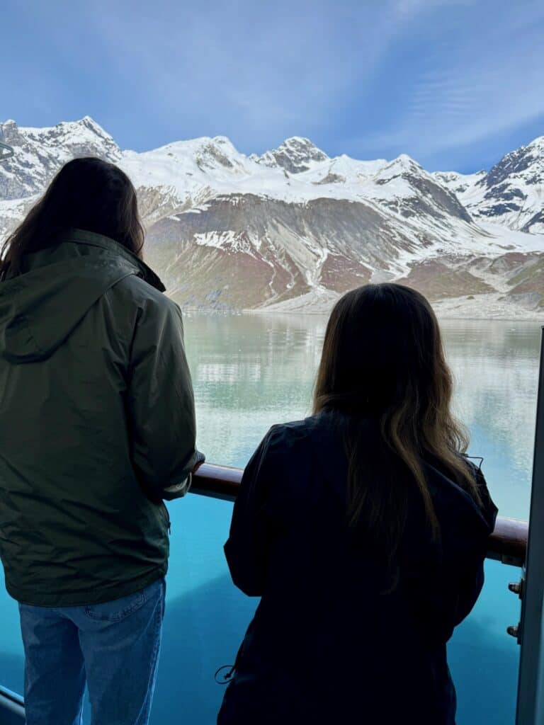 People looking at stunning views in Glacier Bay Alaska