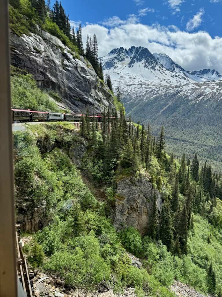 View of and from the train in Skagway Alaska